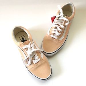 Vans peach and white canvas suede sz 8.5